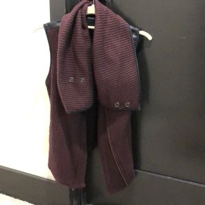 Burgundy vest with faux leather